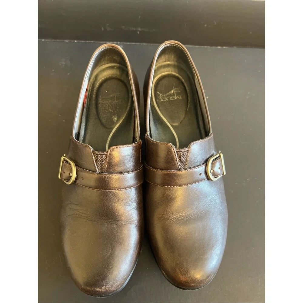 Dansko Jane Clog, brown leather slip on shoe,‎ size 38 (7.5-8 US) - Picture 3 of 7